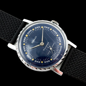 Vintage ZIM Pobeda 2602 blue dial Soviet mechanical men's casual watch