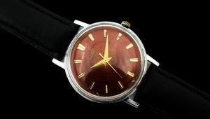 Vintage Soviet Dress Watch Luch 2209 USSR Unisex pomegranate dial