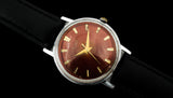 Vintage Soviet Dress Watch Luch 2209 USSR Unisex pomegranate dial