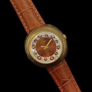 Vintage Soviet women's mechanical mini watch Slava Fabulous patterns