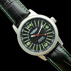 PILOT Aviator Soviet MILITARY stainless steel 24 hour watch POLJOT