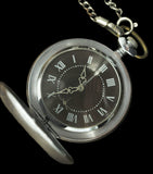 Vintage Soviet RARE MOLNIJA 3602 pocket watch, black dial, roman numerals