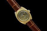 Vintage soviet women's mechanical watch Luch Gold plate case, rays on dial