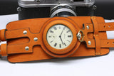 Wristband biker WW1 times NEW leather Strap BAND WRISTBAND for Pocket Watch 50mm