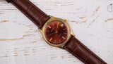 Vintage mechanical shockproof men's watch VOSTOK 2214 red dial