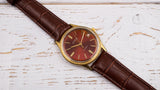 Vintage mechanical shockproof men's watch VOSTOK 2214 red dial