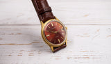 Vintage mechanical shockproof men's watch VOSTOK 2214 red dial