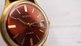 Vintage mechanical shockproof men's watch VOSTOK 2214 red dial