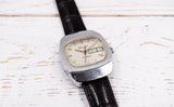 Retro mechanical wristwatch Poljot with date/day indicator big soviet watch