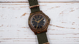 Vintage soviet mechanical men's watch VOSTOK, black dial, brass case