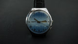 Vintage RAKETA 2628 college calendar Soviet mechanical wristwatch