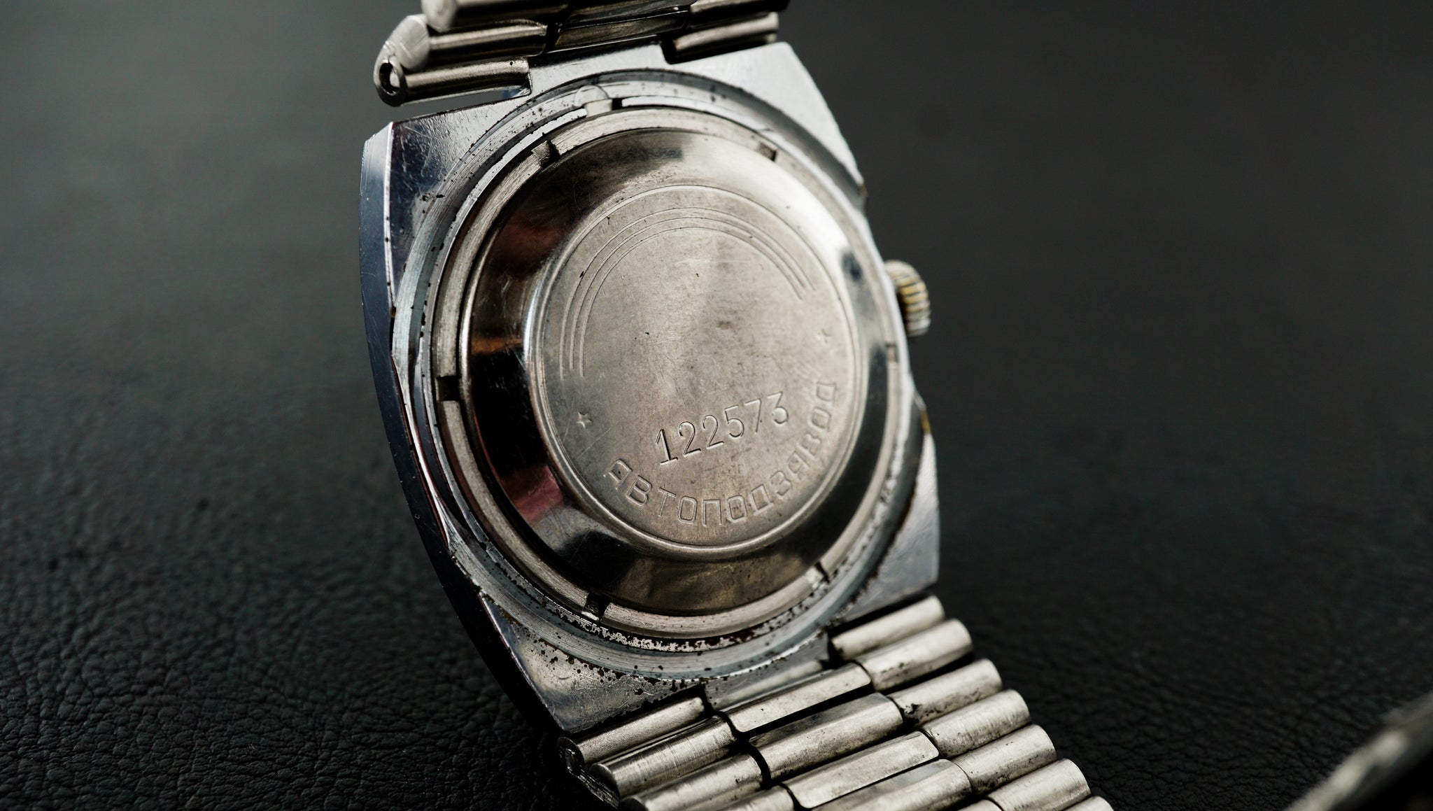Vintage Slava 2427 stainless steel automatic 27 jewels wristwatch
