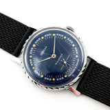 Vintage ZIM Pobeda 2602 blue dial Soviet mechanical men's casual watch