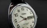 Vintage automatic mechanical watch Slava 27 jewels date/day indicator