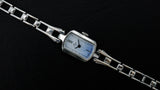 Vintage Soviet womens mechanical watch Luch blue dial