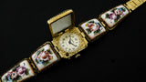 Chaika 1601.A Soviet vintage ladies wristwatch Enamel bracelet