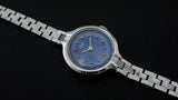 Luch vintage Soviet womens mechanical wristwatch blue dial