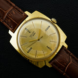 Vintage mechanical wristwatch Poljot gold dial shock-resist