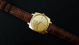 Vintage mechanical wristwatch Poljot gold dial shock-resist