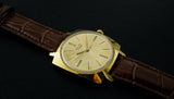 Vintage mechanical wristwatch Poljot gold dial shock-resist