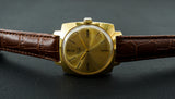 Vintage mechanical wristwatch Poljot gold dial shock-resist