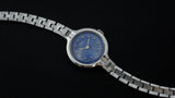 Luch vintage Soviet womens mechanical wristwatch blue dial