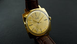 Vintage mechanical wristwatch Poljot gold dial shock-resist