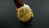 Vintage mechanical wristwatch Poljot gold dial shock-resist