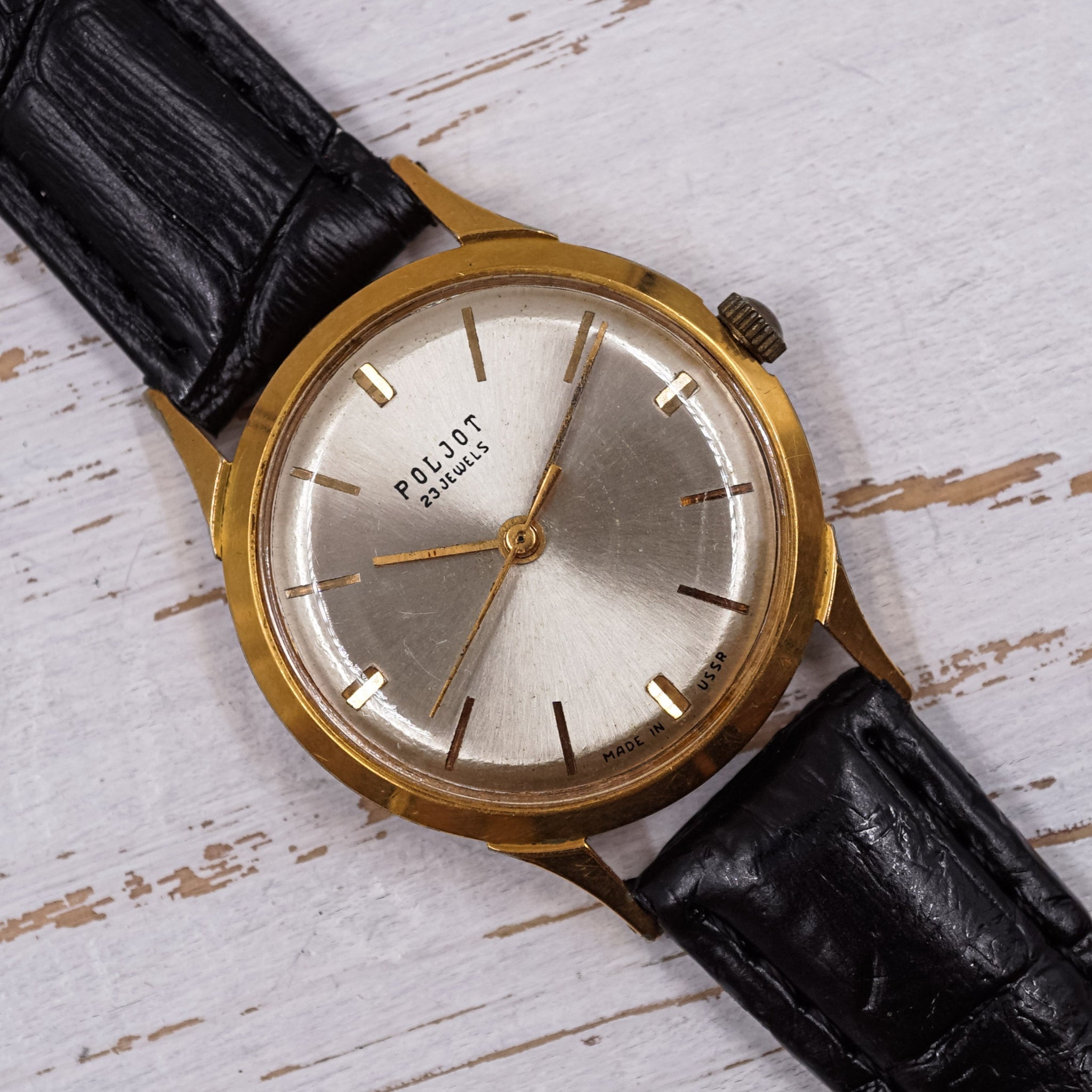 Vintage soviet watch mechanical wristwatch Poljot cal.2209 gold ...