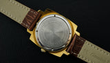 Vintage mechanical wristwatch Poljot gold dial shock-resist