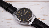 Vintage Soviet dress watch SLAVA 26 jewels day/date indicator black dial