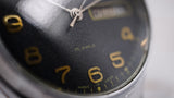 Vintage Soviet dress watch SLAVA 26 jewels day/date indicator black dial