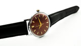 Vintage Soviet Dress Watch Luch 2209 USSR Unisex pomegranate dial