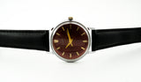 Vintage Soviet Dress Watch Luch 2209 USSR Unisex pomegranate dial