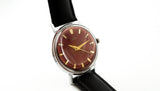 Vintage Soviet Dress Watch Luch 2209 USSR Unisex pomegranate dial