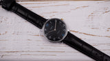 Vintage Zaria 1601 Soviet mechanical wristwatch, unisex watch, black dial