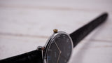 Vintage Zaria 1601 Soviet mechanical wristwatch, unisex watch, black dial