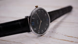 Vintage Zaria 1601 Soviet mechanical wristwatch, unisex watch, black dial