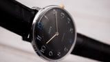 Vintage Zaria 1601 Soviet mechanical wristwatch, unisex watch, black dial