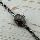 Vintage Soviet womens mechanical watch Luch 1801.1, black dial