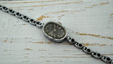 Vintage Soviet womens mechanical watch Luch 1801.1, black dial