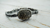 Vintage Soviet womens mechanical watch Luch 1801.1, black dial