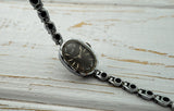 Vintage Soviet womens mechanical watch Luch 1801.1, black dial