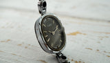 Vintage Soviet womens mechanical watch Luch 1801.1, black dial