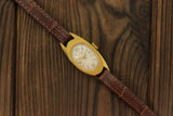 Vintage Soviet women's mechanical watch Luch, Roman Numerals, gold plate case