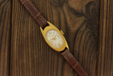 Vintage Soviet women's mechanical watch Luch, Roman Numerals, gold plate case