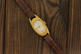 Vintage Soviet women's mechanical watch Luch, Roman Numerals, gold plate case