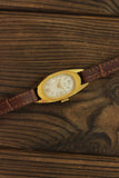 Vintage Soviet women's mechanical watch Luch, Roman Numerals, gold plate case