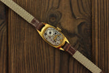 Vintage Soviet women's mechanical watch Luch, Roman Numerals, gold plate case