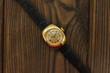 Vintage Soviet womens mechanical mini watch Chaika, gold plate case, cocktail wristwatch